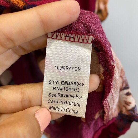 Altar’d State Long Sleeves Lace Up Floral Print Boho Blouse - Picture 6 of 7